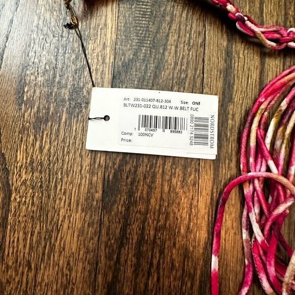 Dries Van Noten self-tie multicolor woven Macramé Belt